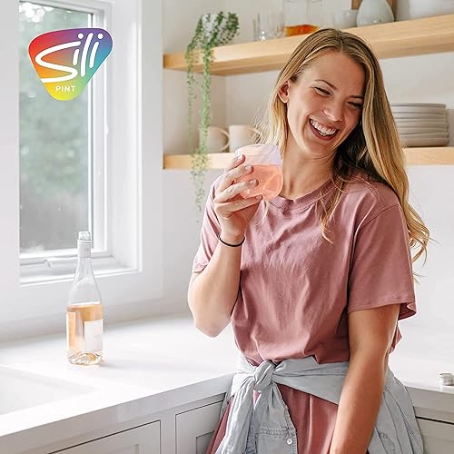 Miniatura 7 de Silipint Copas de vino de silicona irrompibles de 12 onzas, reutilizables e inastillables para fiestas, campamentos, playas y barcos, copas de vino