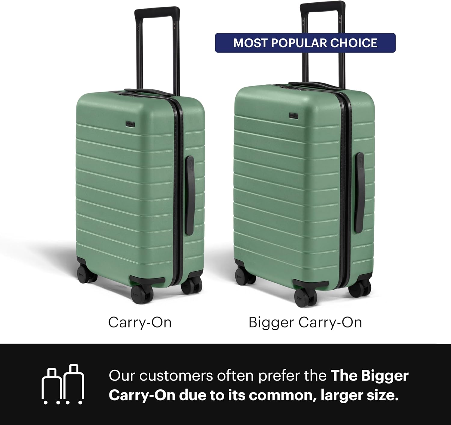Away Bigger Carry-On Luggage - 23-Inch Lightweight Hardside Suitcase with 360° Spinner Wheels, Interior Compression System, TSA-Approved Lock - Sea Green thumbnail