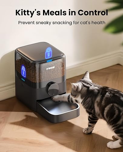 Miniatura 9 de oneisall Comedero automático para gatos grandes y aperitivos, 12 tazas3 litros para gatos en interiores, dispensador programable de alimentos secos