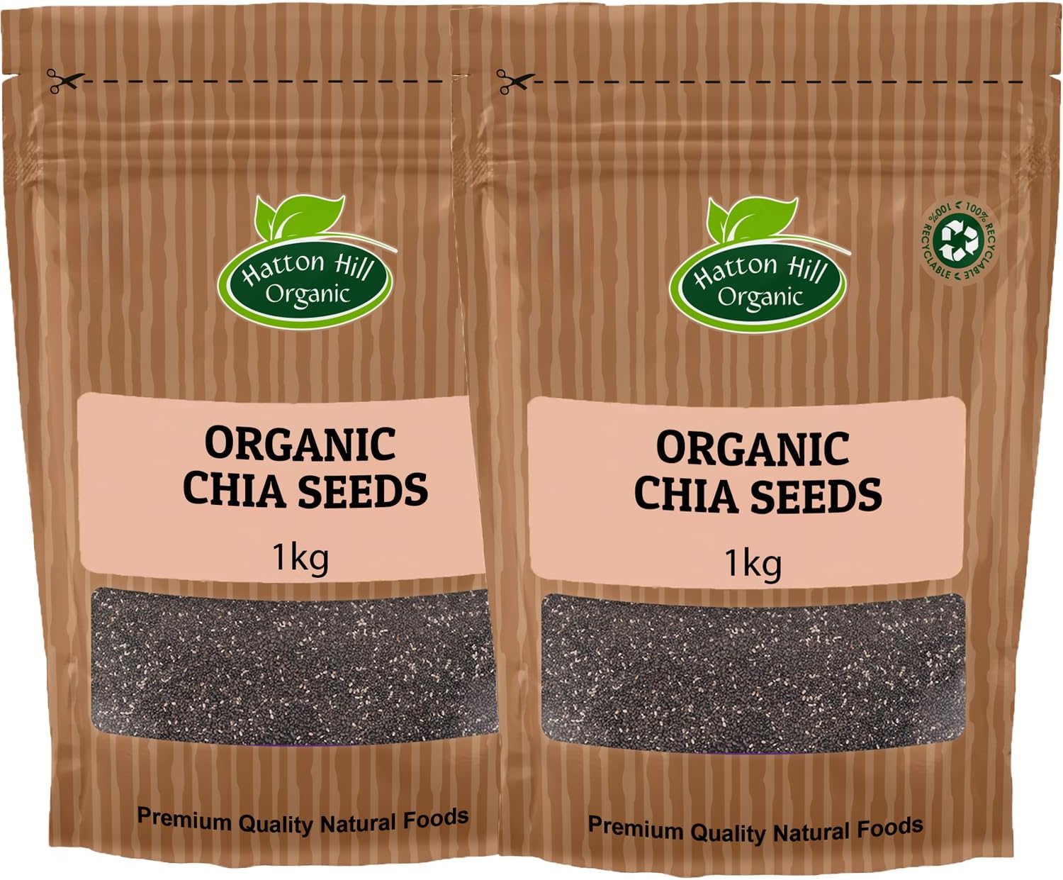 Organic Chia Seeds 2kg by Hatton Hill Organic | Superfood Packed with Nutrients