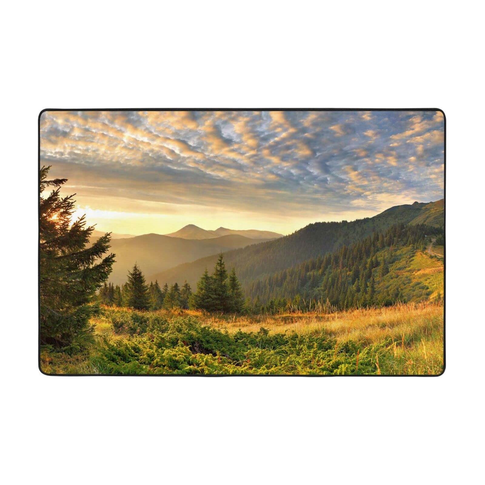 Tapis entrée antidérapant paysage de montagne paillasson intérieur absorbant pour la cuisine
