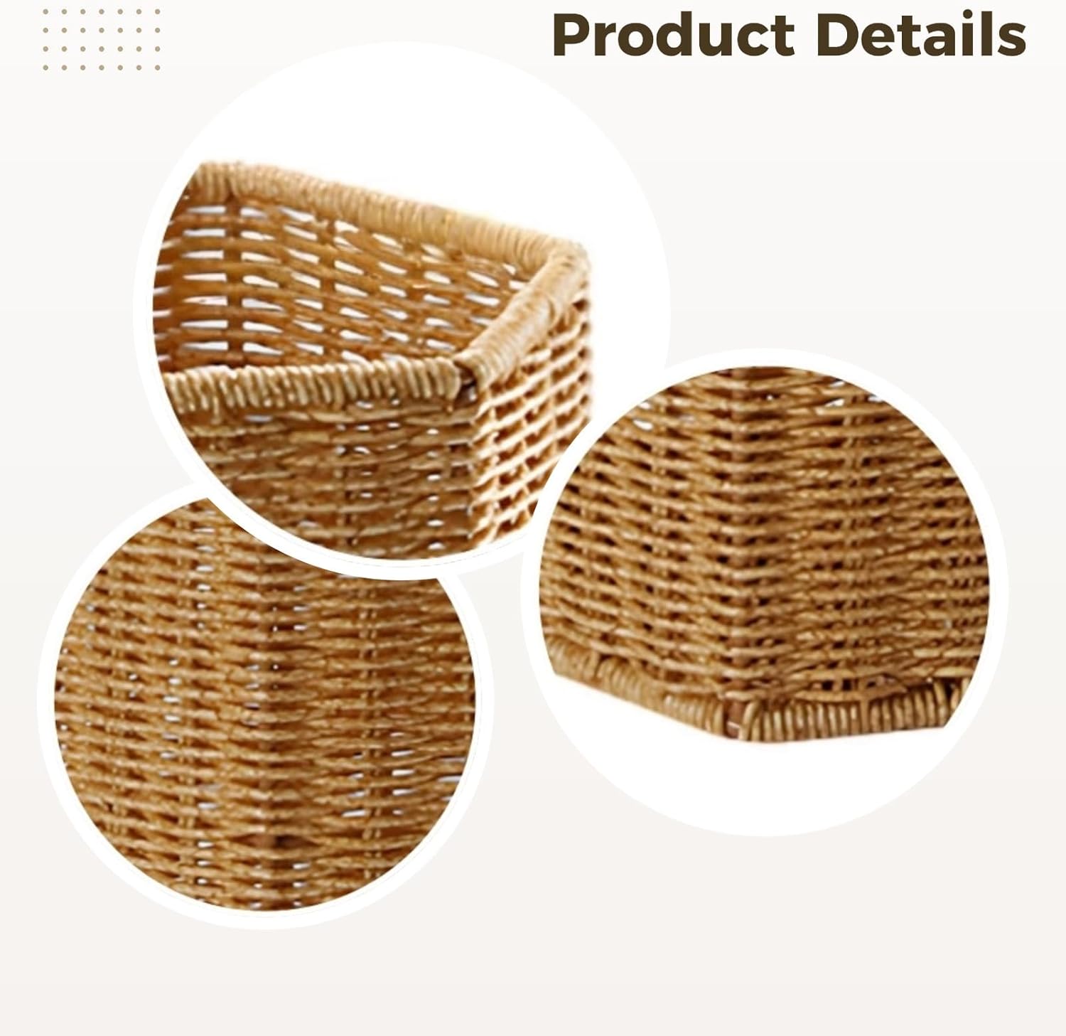 Waterproof Plastic Umbrella Stand, Tan Woven Design, Includes Drainage Tray, Hexagonal, 7.5 X 8.3 X 15.6 in, Umbrella Holder for Home, Hotel, Office, Yoga Mat Storage