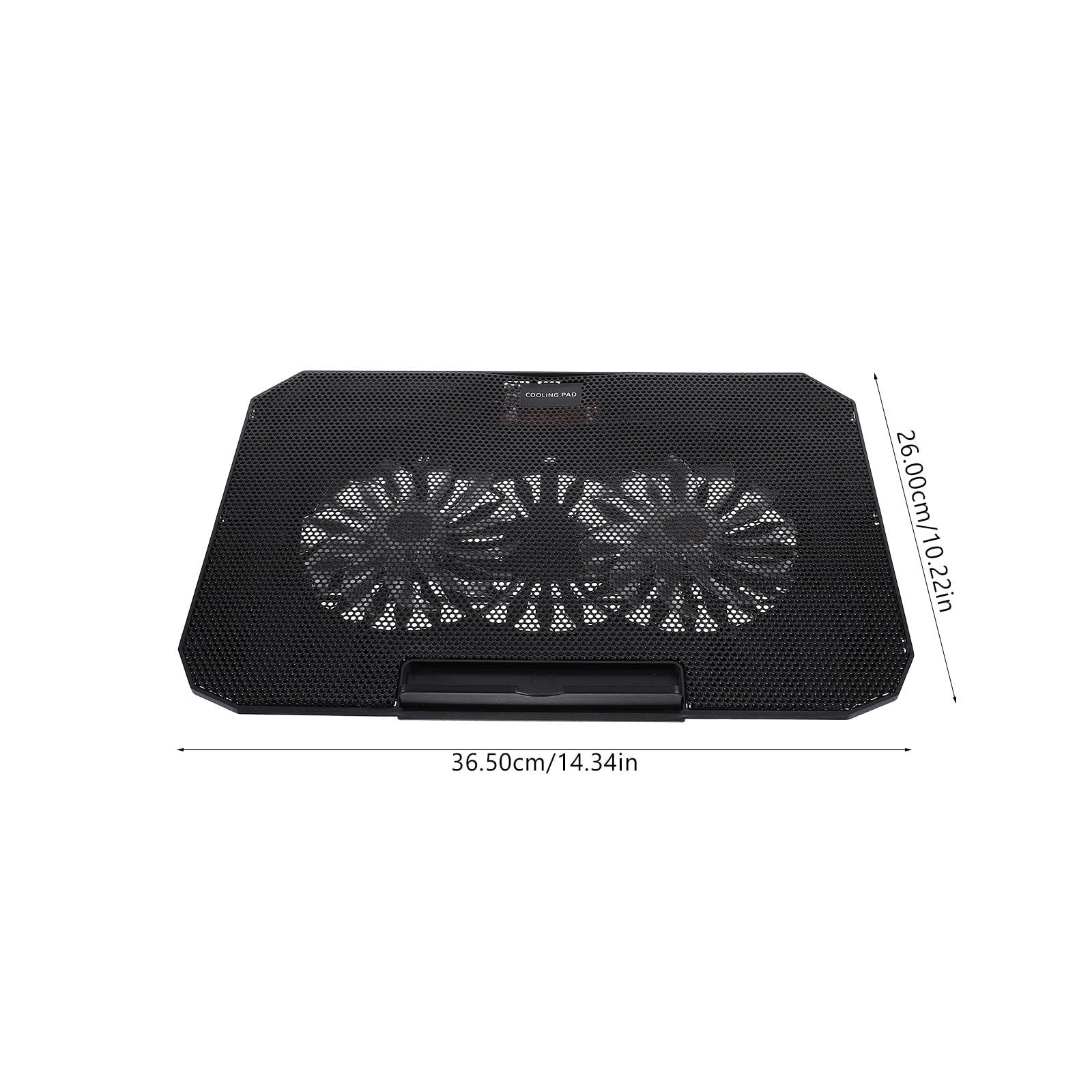 PRETYZOOM Refroidisseur pour Ordinateur Portable Noir Double Ventilateur Silencieux et Large Maille Métallique pour Notebook 14-15,6 Pouces Design Moderne Confortable