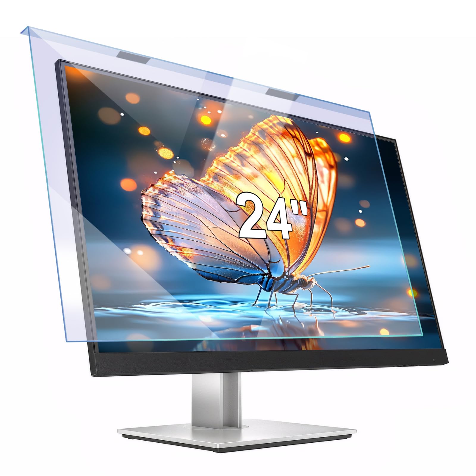 Protector de Pantalla para Computadora Portátil de 24 Pulgadas, Ultra Transparente, Protección contra la Luz Azul, Reduce la Fatiga Visual, Antihuellas, Antiarañazos, Fácil de Limpiar