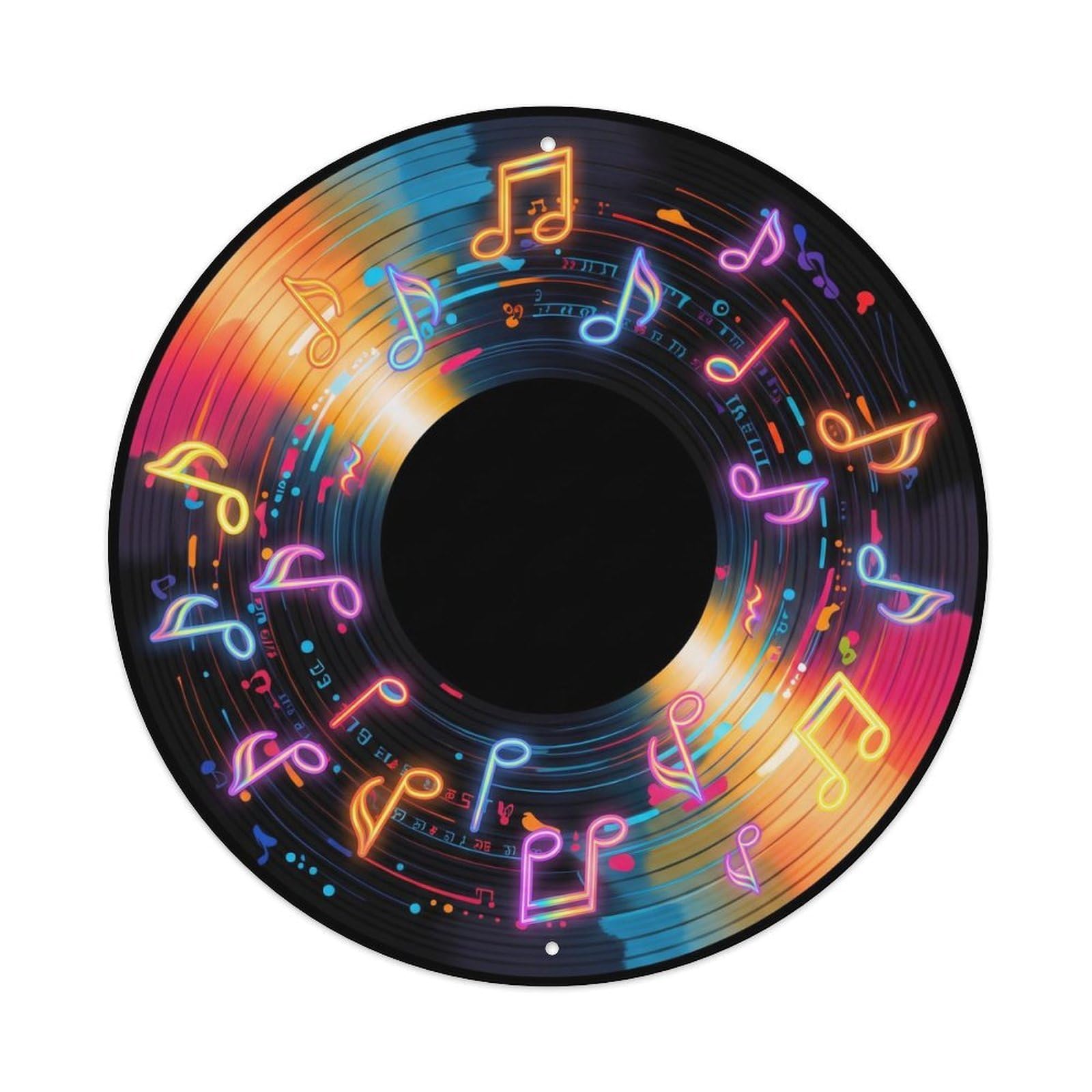 Colorful Music Vinyl Records Kinetic Bright Flow Metal Tin Sign