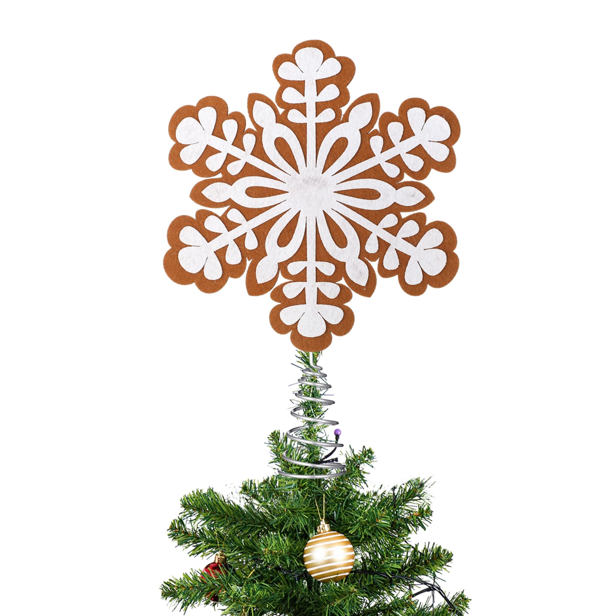 Décoration de Noël en pain d'épices Gejoy flocon de neige 27,9 cm pour ornement de maison