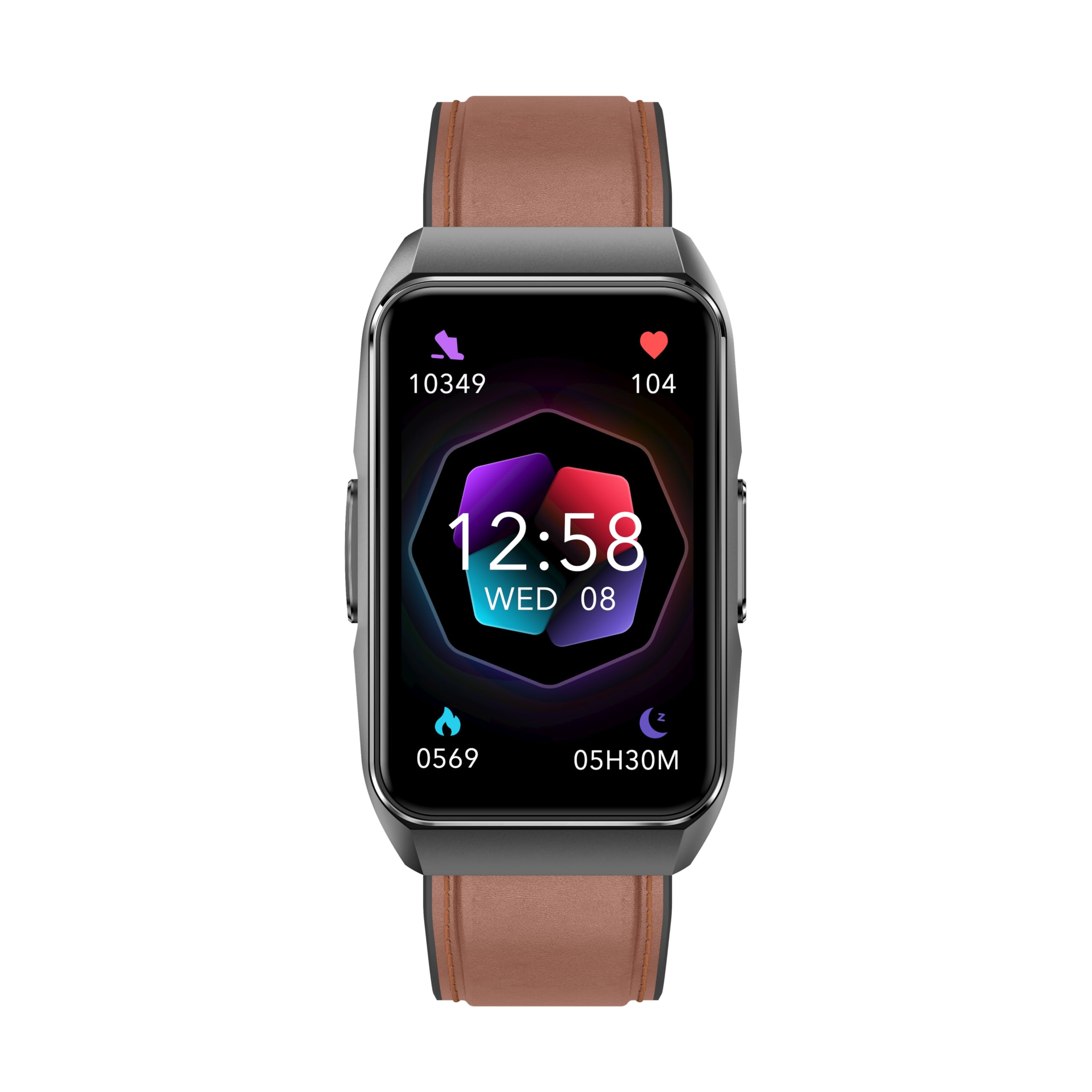 Knauermann Neo 2 Band ECG Montre de santé avec Mesure de la Pression artérielle, SpO2, fréquence Cardiaque, Analyse du Sommeil, Fonction téléphone et Appel d'urgence, Bracelet en Cuir de Vachette