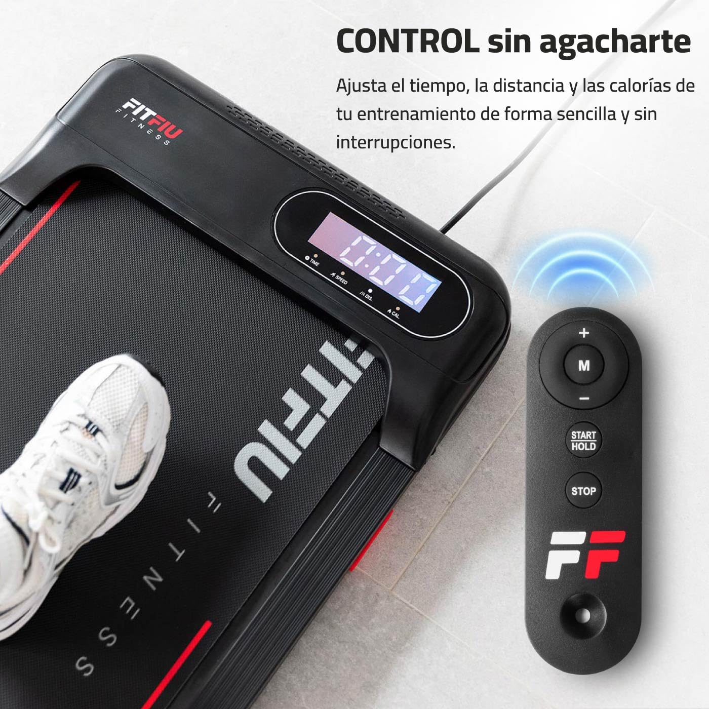 FITFIU Fitness MC-60 Cinta de Andar con Inclinación 9%, Velocidad hasta 6 km/h 750W, Diseño Compacto Conexión App y Mando a Distancia, Walking Pad con Ruedas para Caminar en Casa