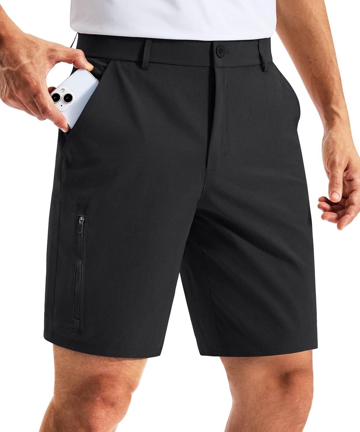 G Gradual Men's Golf Dress Shorts 7 Inch Inseam Lightweight Quick Dry Chino Casual Work Shorts for Men with 4 Pockets