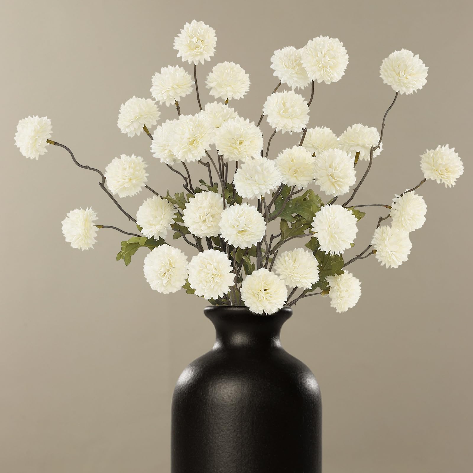 Fleurs artificielles en soie synthétique blanc ivoire pour bouquet de table et mariage