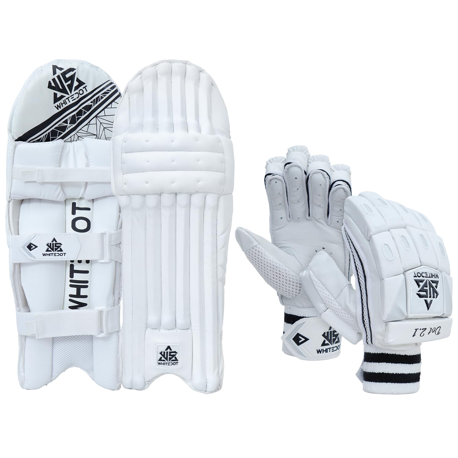 WHITEDOT SPORTS Whitedot Dot 2.1 Combo Cricket Batting Pad With 2.1 Cricket Batting Gloves,Idol For Youth/Medium,Right Hand-image-2