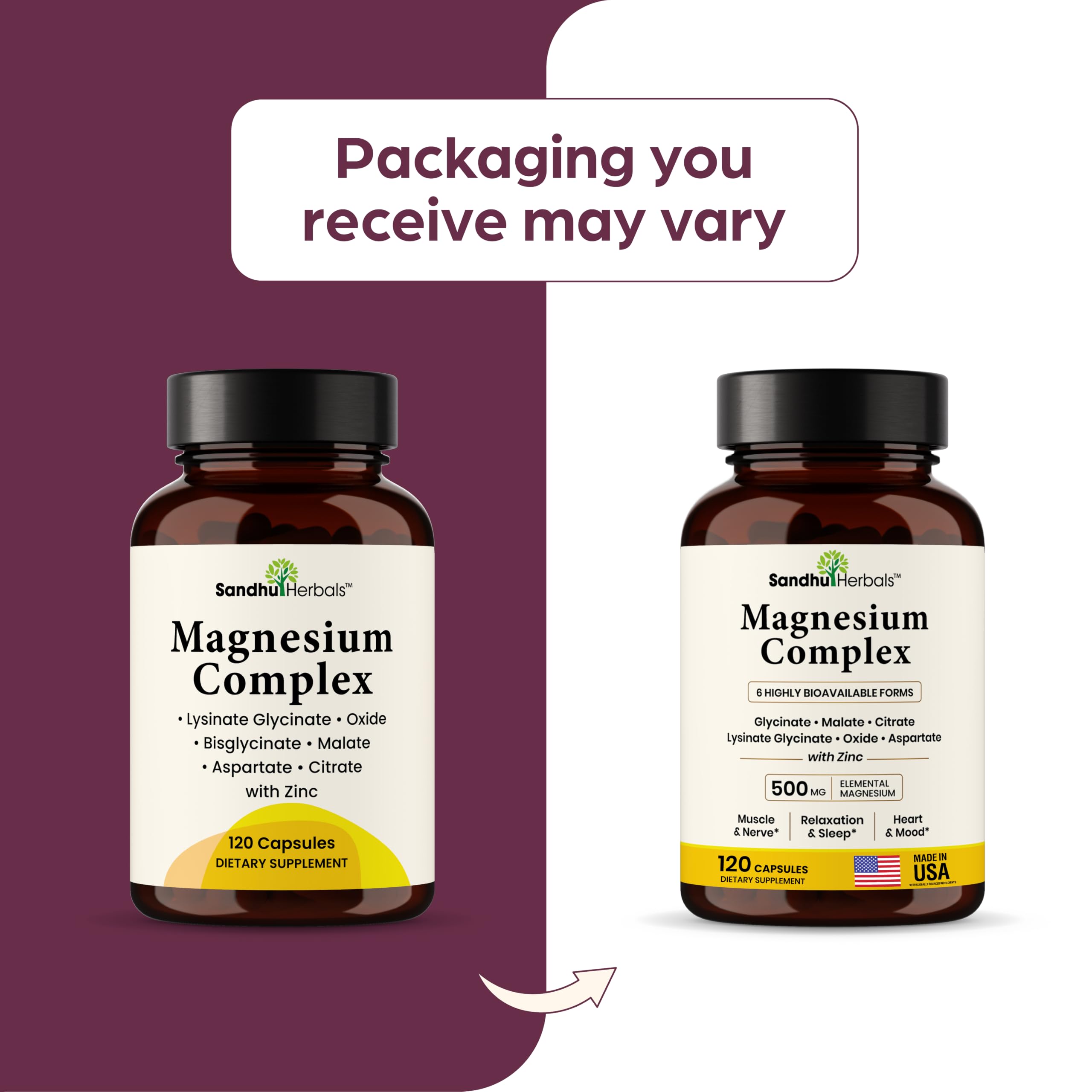 Magnesium Complex 500mg 120 Capsules for Sleep & Relaxation | Women & Men — Amazon image 9