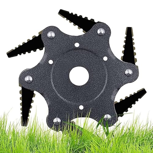 Generic 草刈り機 替え刃 6葉 草刈機用チップソー 回転刃 電動刈払機用 交換ブレード 草刈り機ヘッド 高効率 高硬度 取り付け簡単 草刈り機部品 芝刈り機 交換部品 芝生 トリマーパーツ アクセサリー (ブラック)