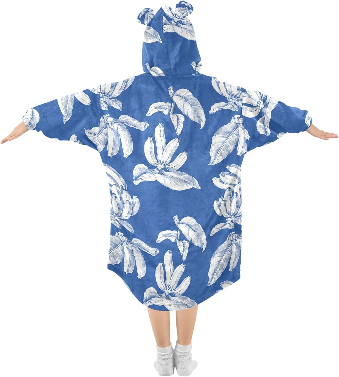 Banana Fruit Kids Wearable Blanket Hoodie with Pocket and Sleeves for Toddlers, Cute Hoodies Girls Boys B0403932