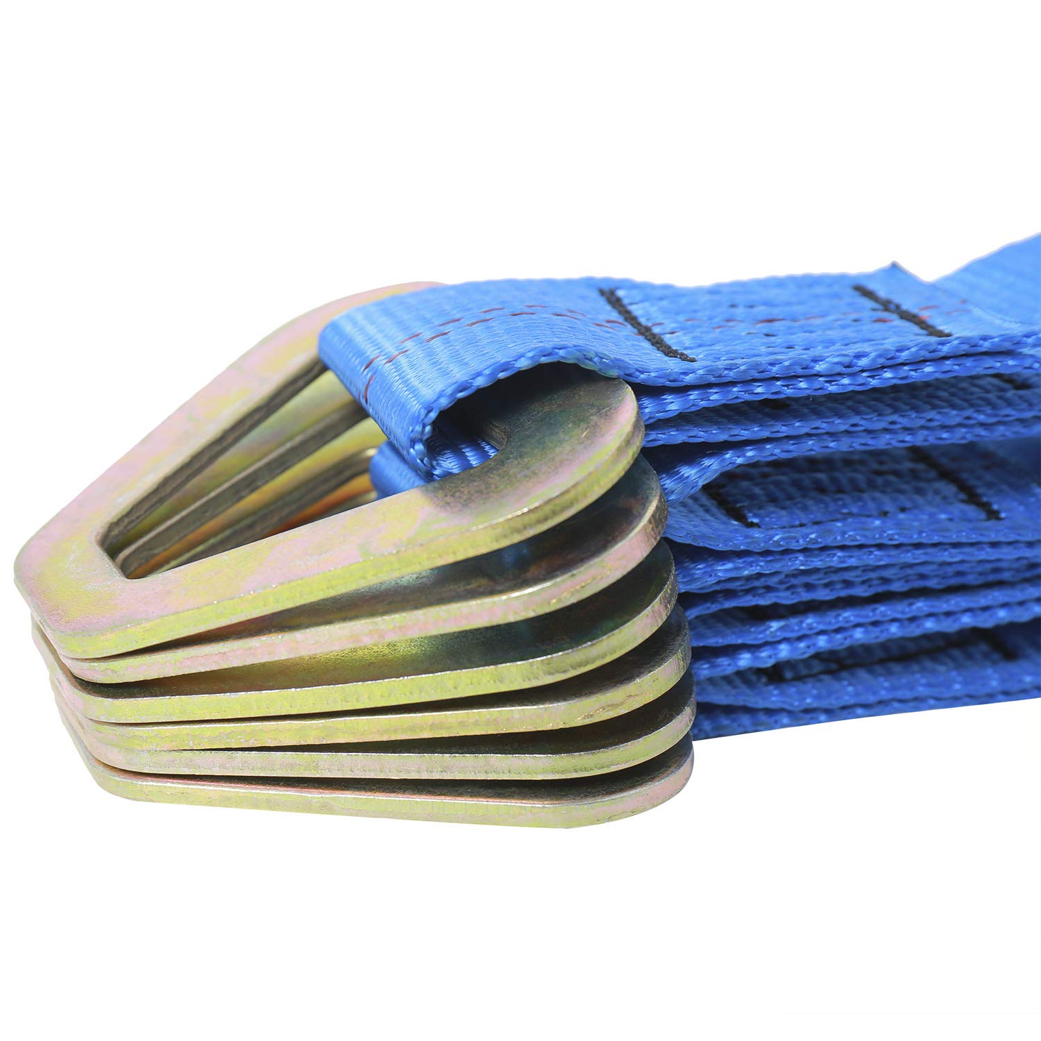 NovelBee 4 Pack de 24 x 2 pulgadas correa de eje con funda protectora y anillo en D para asegurar el transporte del coche (azul)