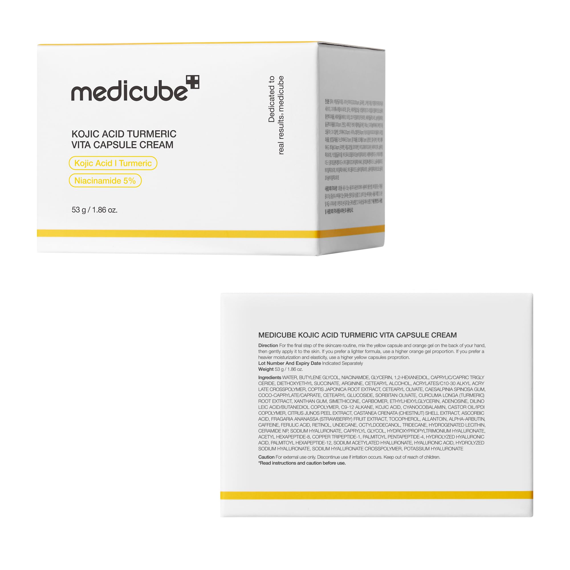 medicube Capsule Cream with Kojic Acid & Turmeric for Uneven Skin Tone | Tone Renewal & Radiance Care for troubled skin | Turmeric, Kojic, Vitamin C | Korean Skincare, 55ml