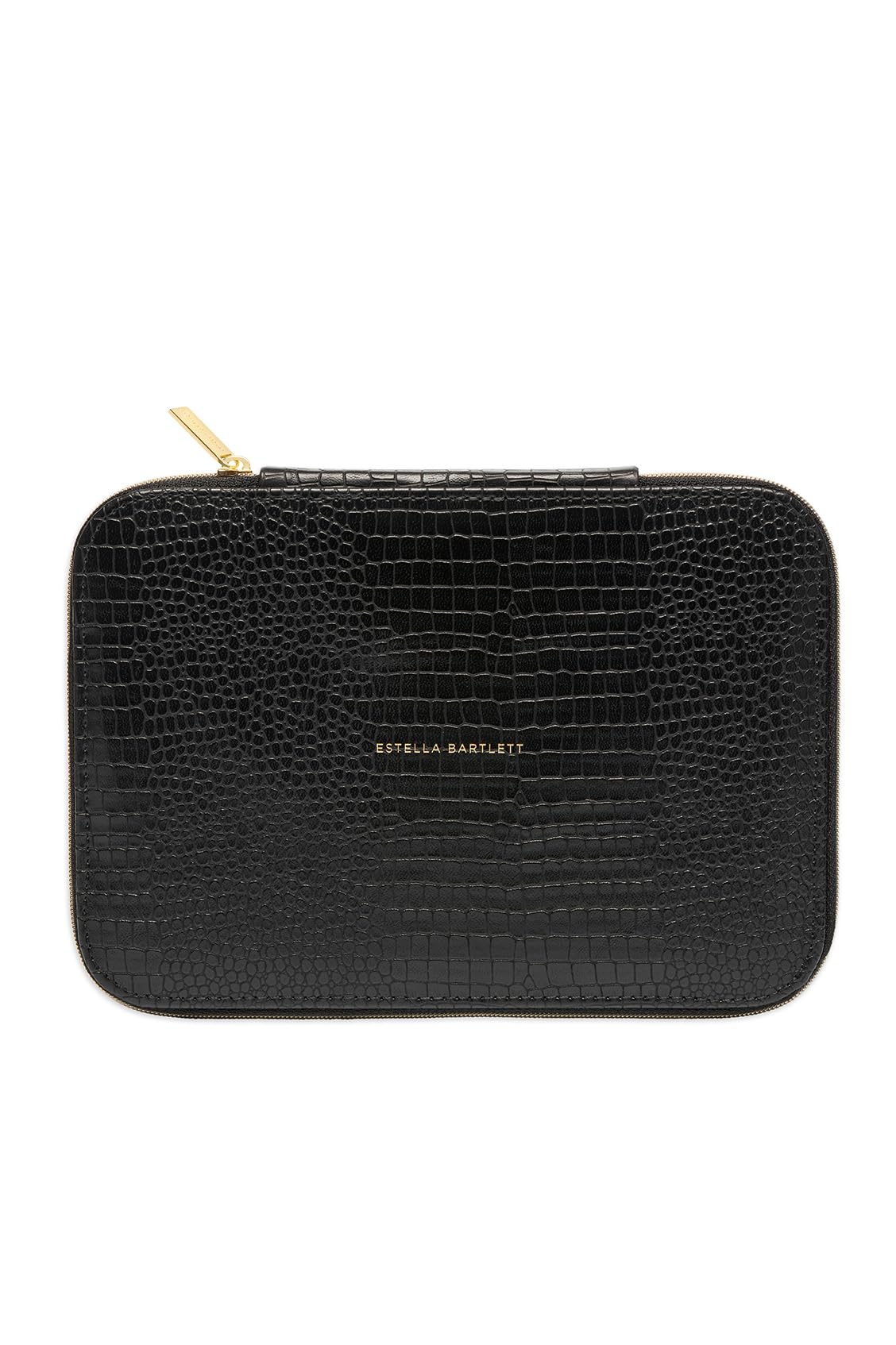 Estella Bartlett Women's Black Slim Jewellery Box For – Compact Travel Jewellery Organiser With Compartments For Rings, Earrings, Bracelets & Necklaces