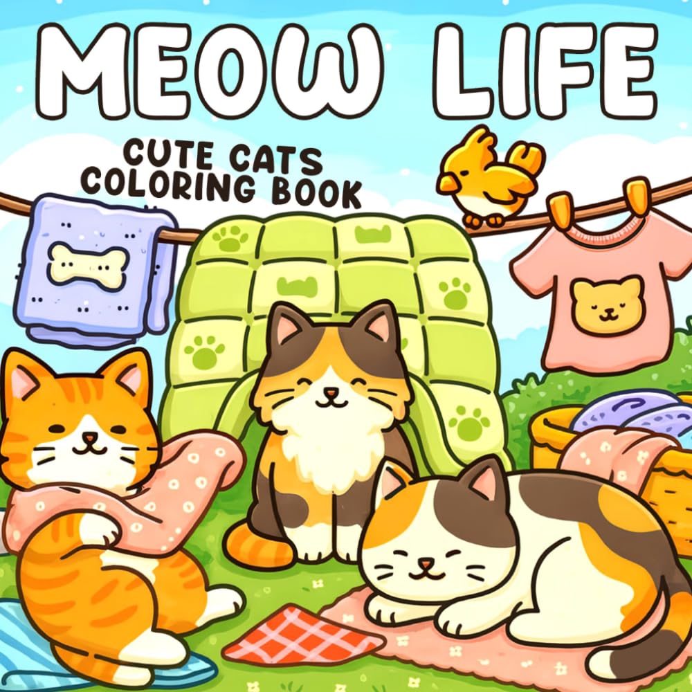 Meow Life Coloring Book: Silly and Cozy Feline Coloring pages featuring Mischievous Cats in Everyday Situations and Daily Feline Joy for Adults and Teens Relaxation
