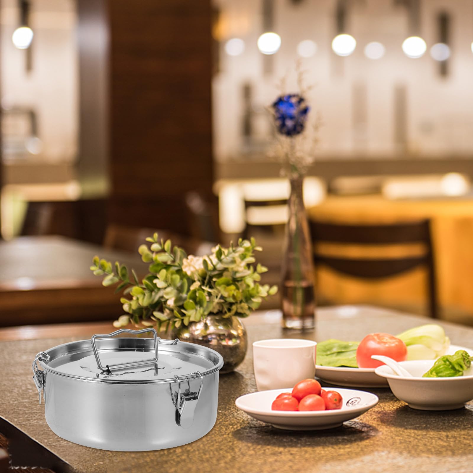 Abaodam Molde para Flan de Acero Inoxidable con Tapa y Asa, Olla Vaporera Resistente para Cocinar al Vapor y Hornear Postres de Manera Práctica y Duradera