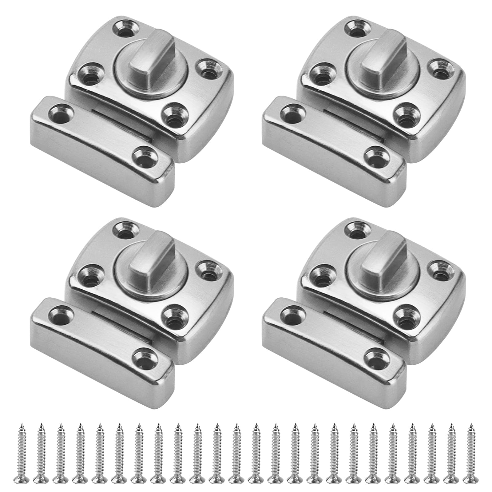 SINJEUN 4 Pack Rotate Bolt Door Lock