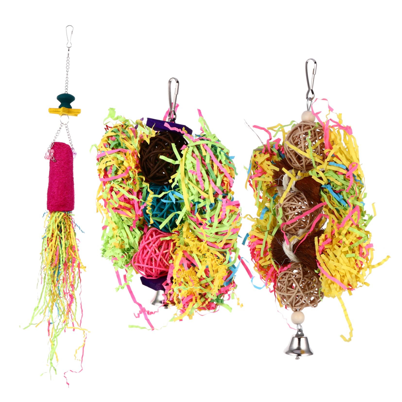 VANZACK 9piezas Juguetes para Aves Accesorios De Interactivos para Loros y Aves Juguetes para Masticar y Desgastar