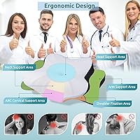 Vista 4 de DONAMA - Almohada cervical para cuello y hombros, diseño de espuma viscoelástica contorneado, soporte ergonómico para dormir de lado, espalda o boca