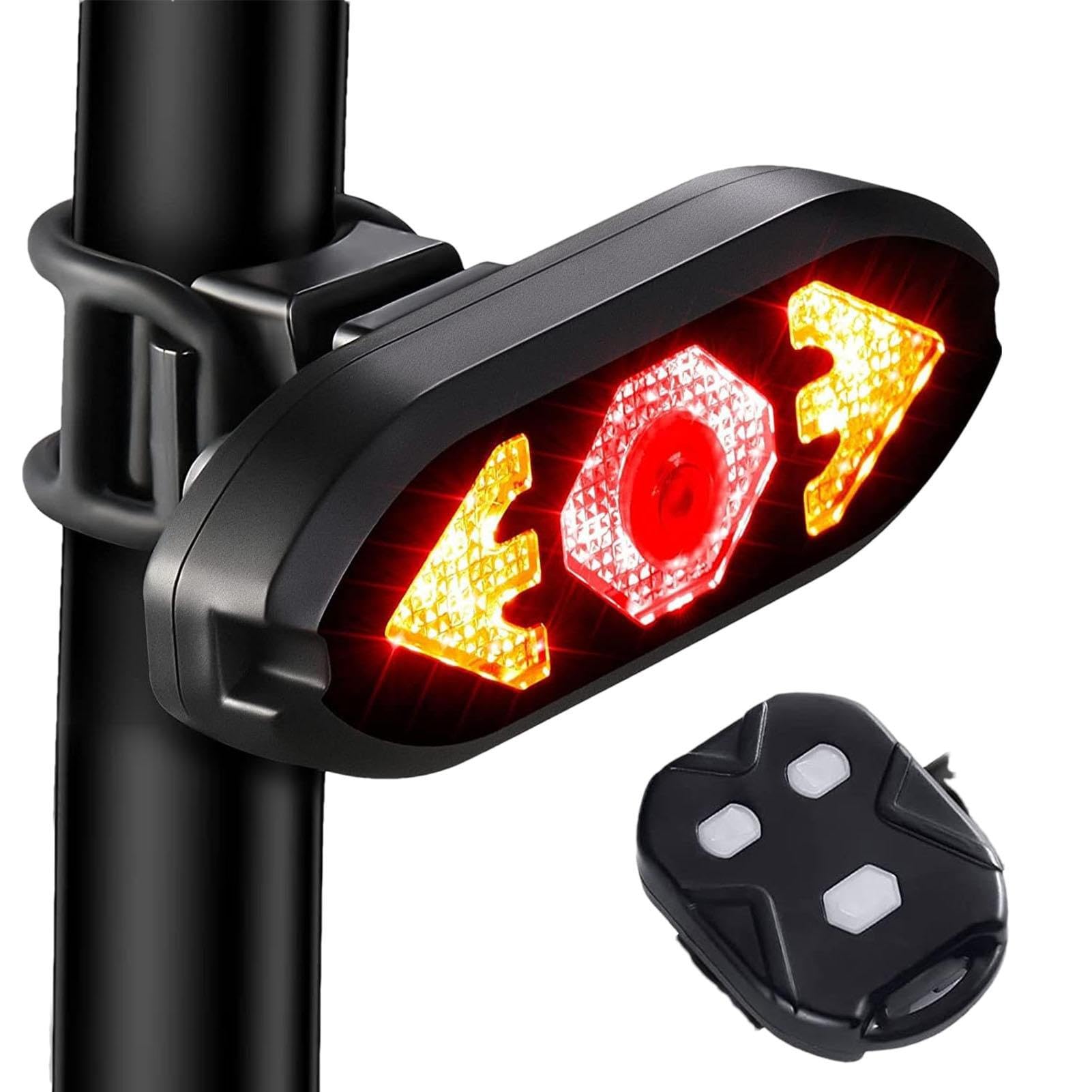Fanale Posteriore per Bicicletta con Telecomando Wireless, Indicatore di Direzione per Bici, Telecomando Wireless, Impermeabile Batteria Ricaricabile, Facile a installare