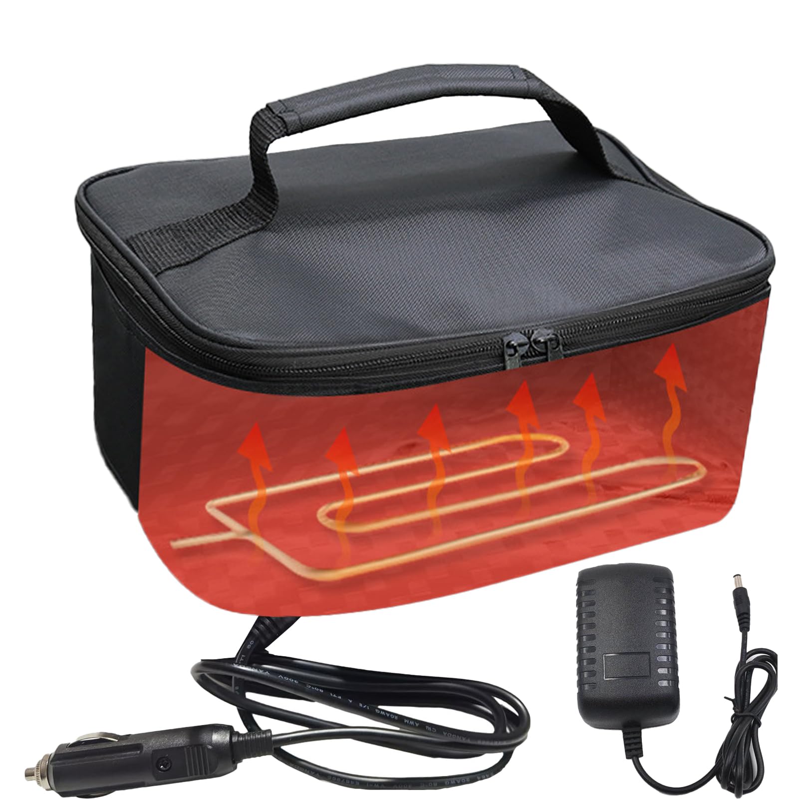 Przenośny podgrzewany lunchbox, samochodowy podgrzewacz do żywności, elektryczny podgrzewany lunchbox do gotowania i podgrzewania jedzenia, odpowiedni do podróży, na kemping, do bi