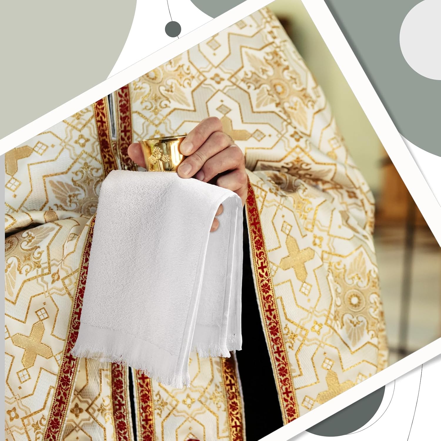 24 Pcs Fingertip Towels Bulk 12.6 x 17.7 Inches Cotton Boho Fringed White Reversible Hand Towels Absorbent Soft for Bathroom Powder Room Church DIY Embroidery Sewing