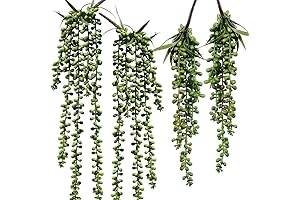 Supla 4 Pcs Artificial Hanging Donkey Tail Plant – Faux Burro's Tail...