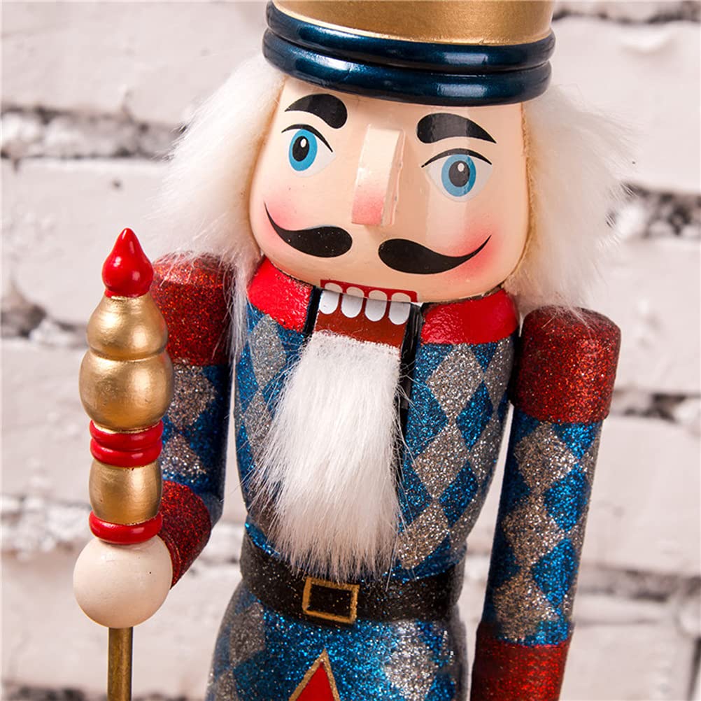 Ornement Casse-Noisette Père Noël En Bois - 25 Cm, Fait Main - Décoration De Noël Pour Table, Maison