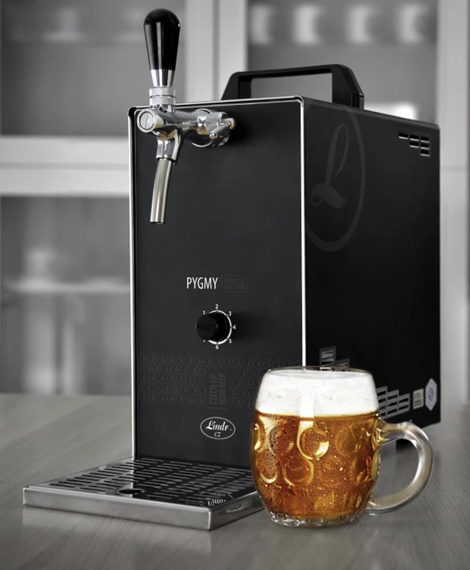 Set Completo, Dispensador de Cerveza, PYGMY 25/K Limited Edition dispensador portátil, 1 Grifo, 35 litros/Hora, Green Line, KEG:sin