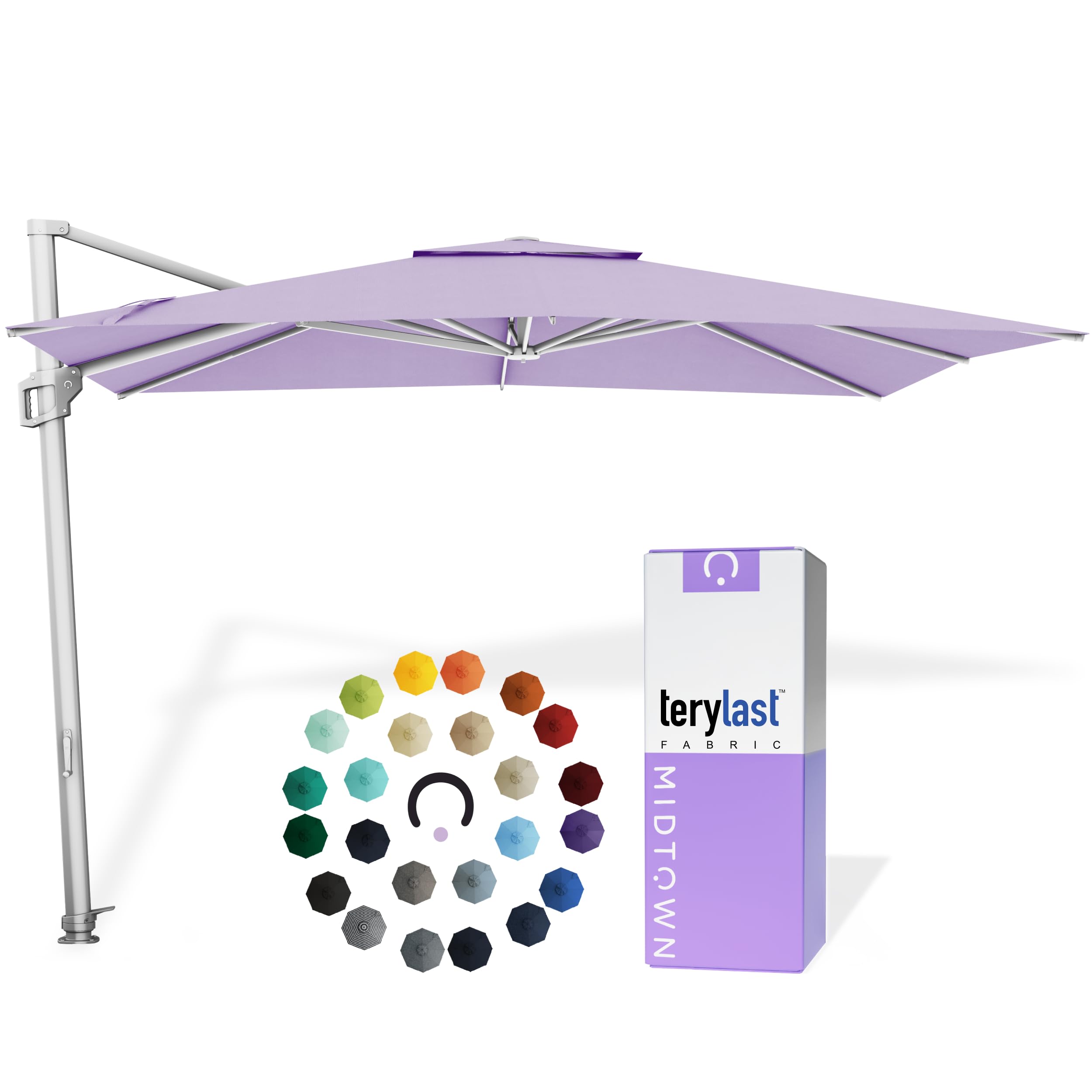 Midtown Umbrellas Grande Square - 9 x 9 Ft Cantilever Umbrella