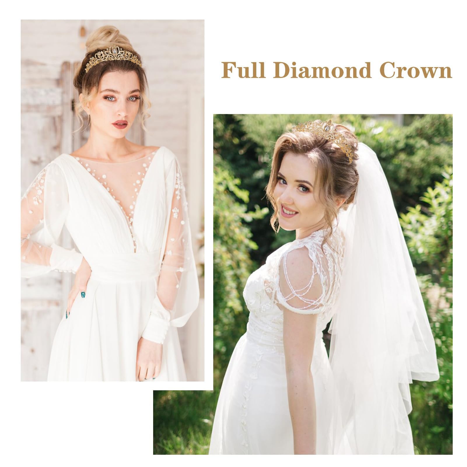 Tiara koronna, złota diadem dla kobiet, złota korona, diadem księżniczki, kryształowa tiara, biżuteria, kryształ górski, opaska na głowę, elegancka korona, na ślub, koronę, studniówkę, konkurs,