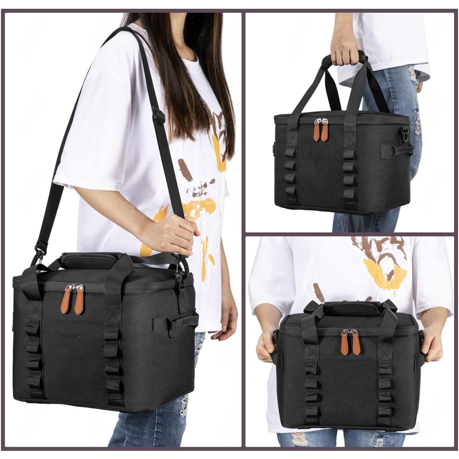 Bolsa Térmica Aislamiento 24 Latas, Bolsa Térmica Plegable Grande 20 L para Picnics, Almuerzos, Campamentos, Barbacoas, Golf - Bolsa Congelador a Prueba de Fugas Correa Hombro Adultos