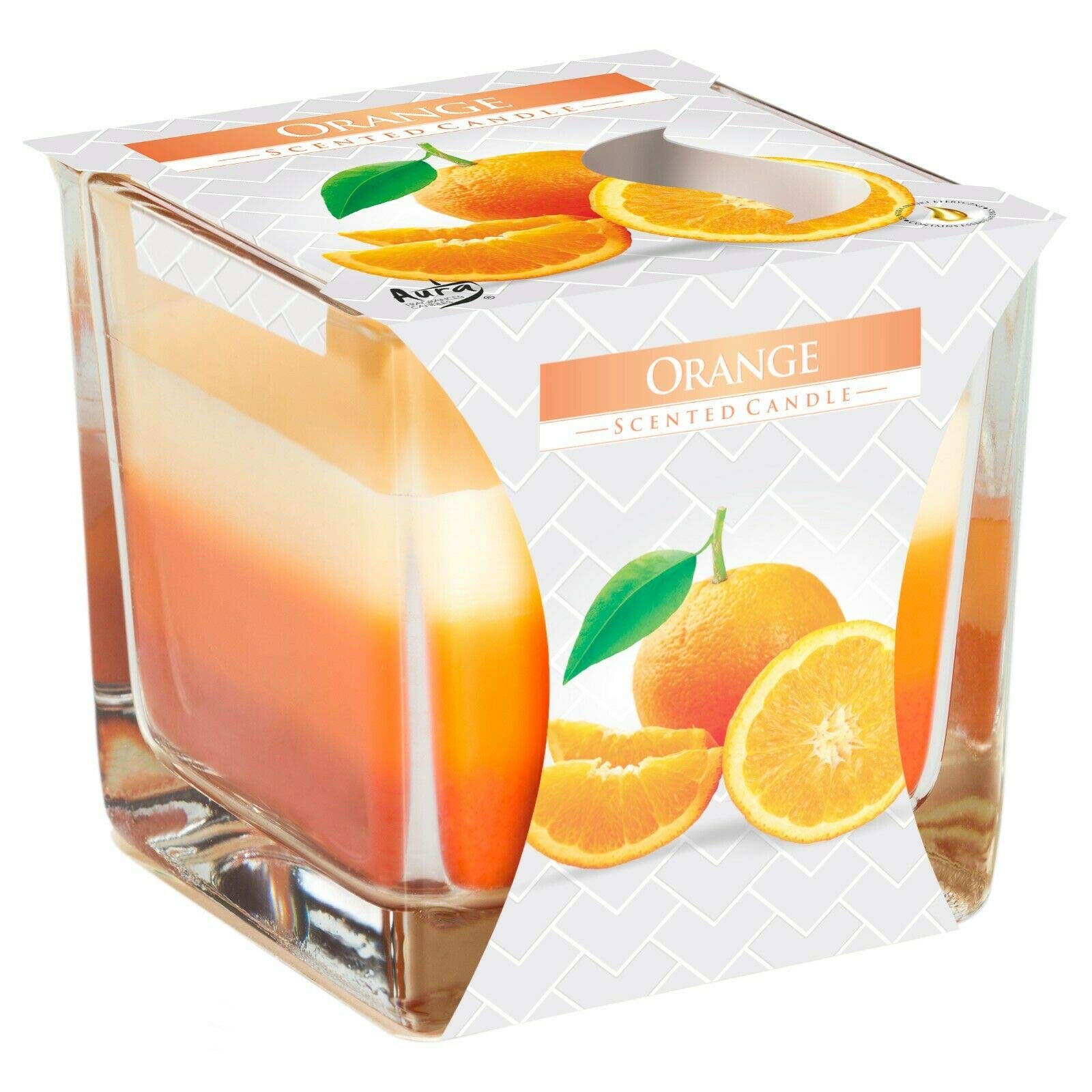 Orange Scented Candle in Glass Jar 2 Wicks Assorted Fragrance Home Decor Xmas Gift