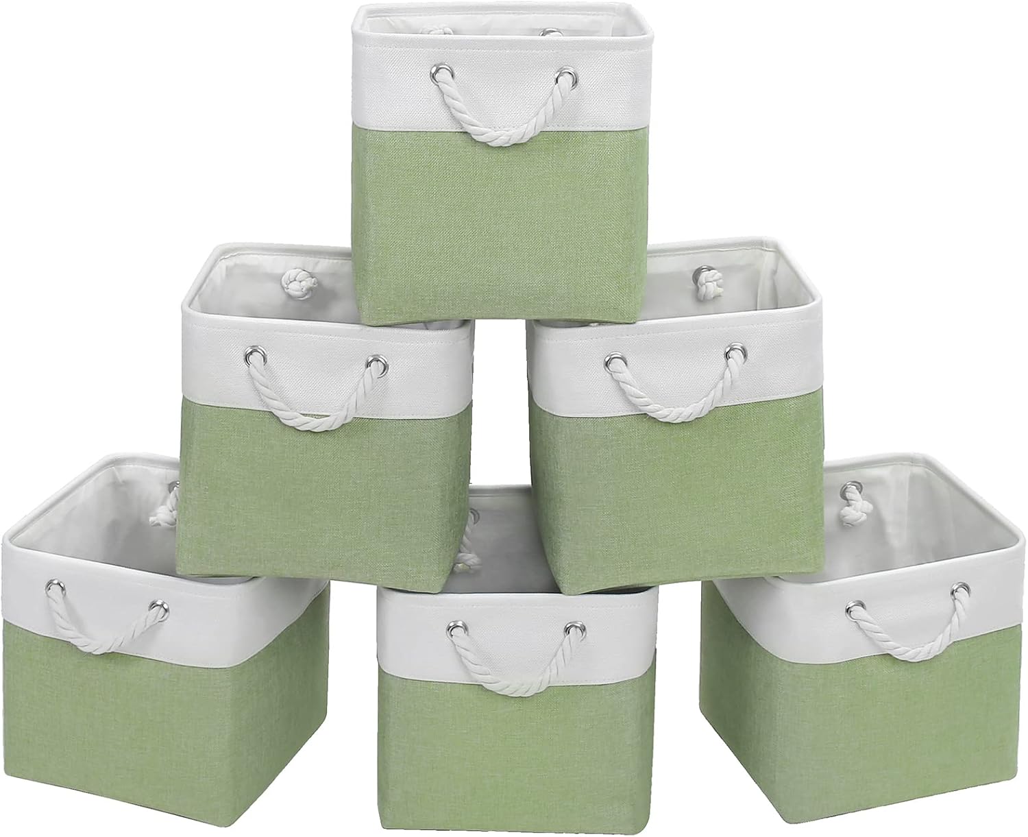 FinishingBo Fabric Cubes Storage Basket, 6 Pack 11x11 in