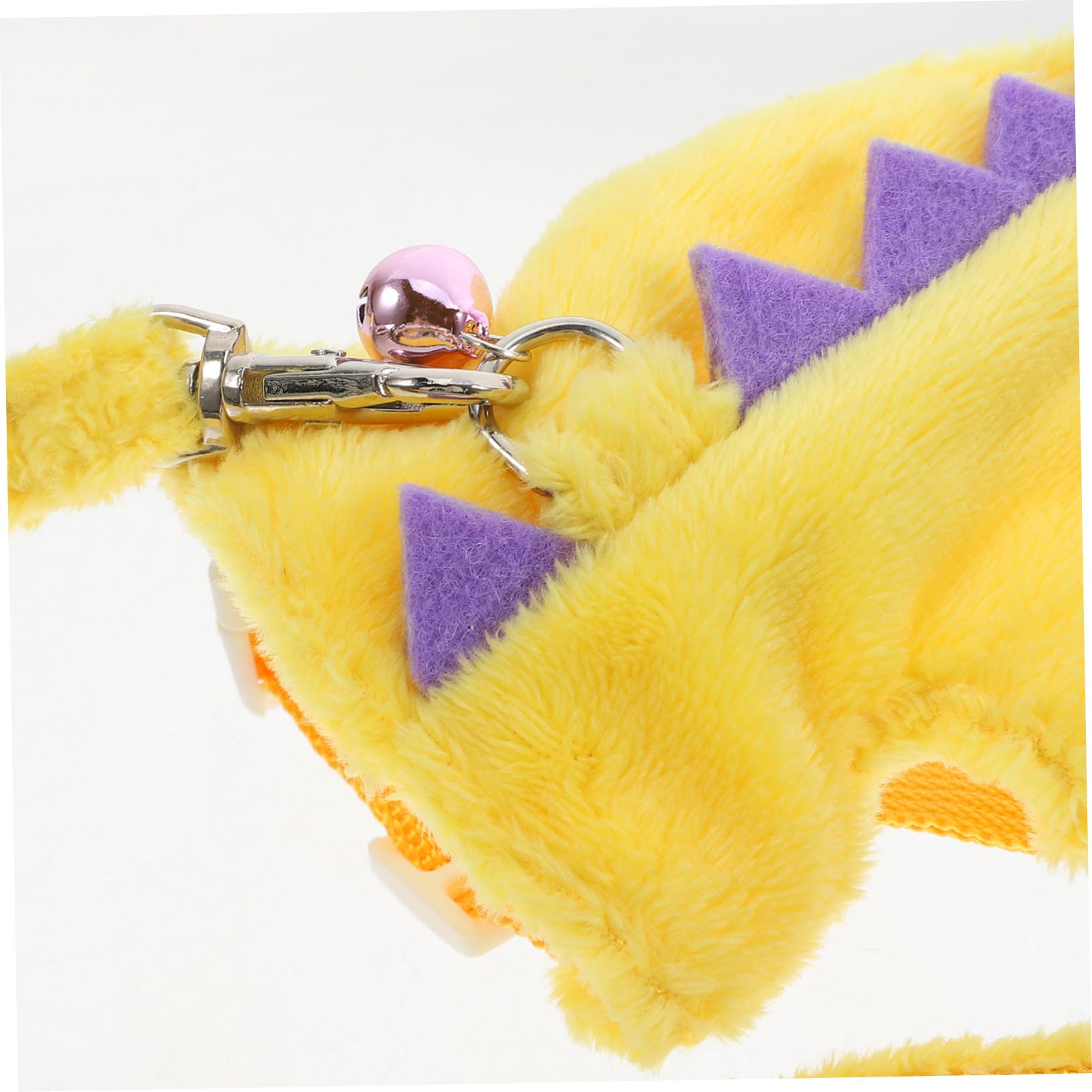 ERINGOGO Laisse pour Petit Animal de Compagnie Harnais en Peluche Courte, Matériau Non Tissé Robuste, pour Promenade en Extérieur et Dressage, Design Dinosaure Adorable
