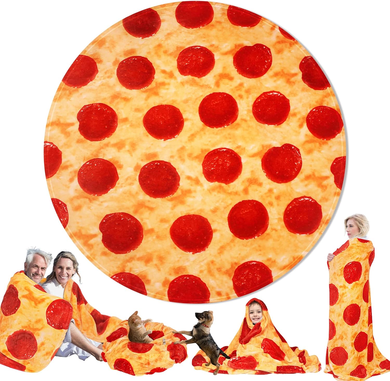 Firstsix Pizza Blanket 40 inches, Double Sided Pepperoni