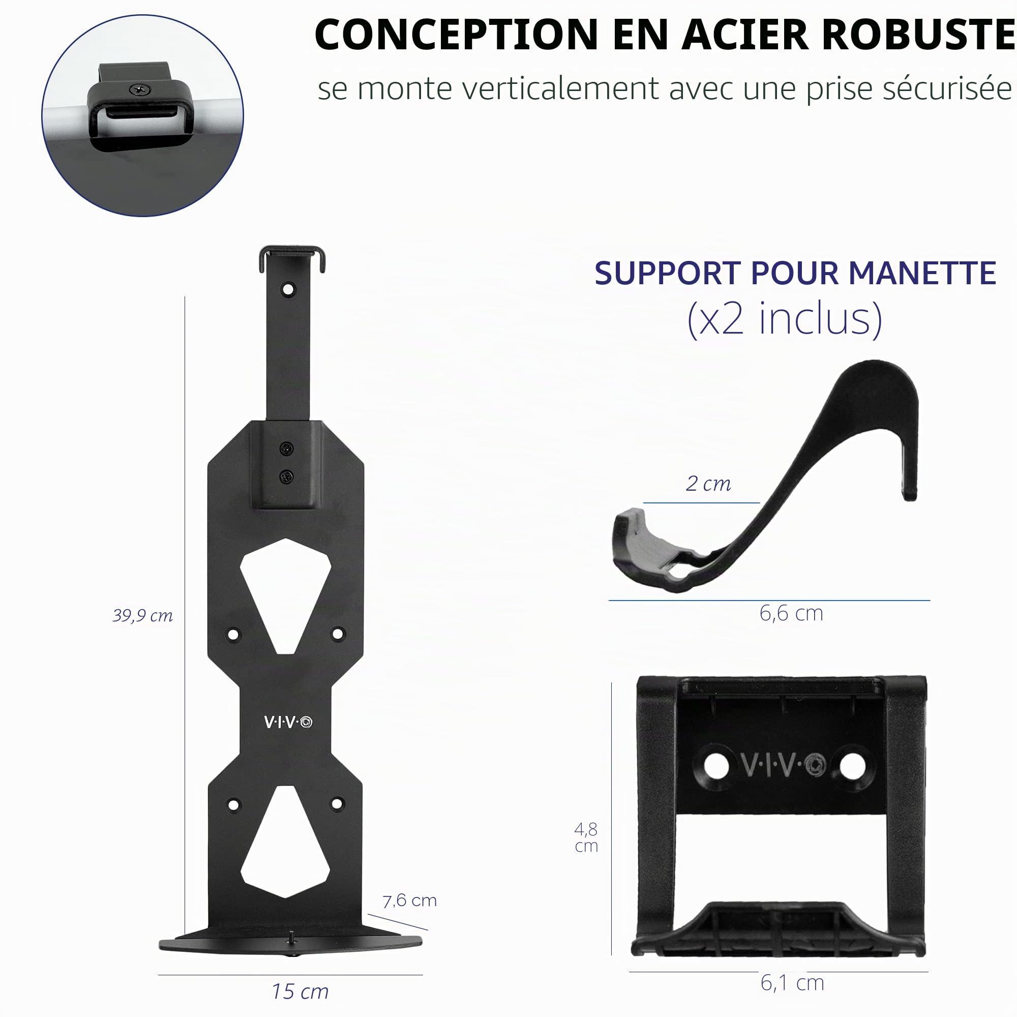 VIVO MOUNT-PS5B Support mural en acier pour console de jeu PS5, écran vertical pour Playstation 5, design ouvert, noir