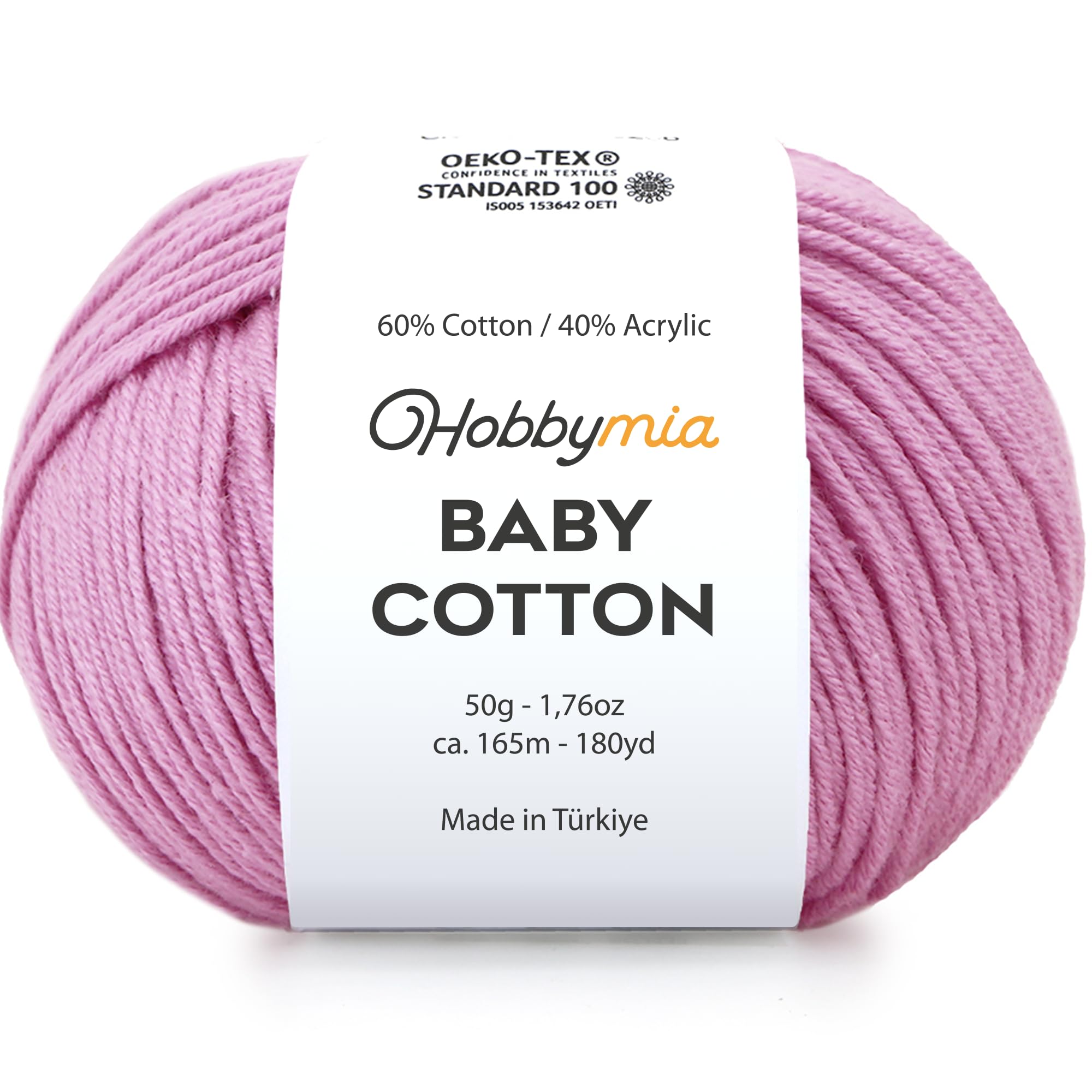 Baby Cotton Blend Yarn – Soft Sport Weight Yarn for Crochet & Amigurumi - 50g/180yds - 60% Cotton 40% Acrylic - Ideal for Baby & Knitting Proj.(Neon Green, 1 Ball) — view 87
