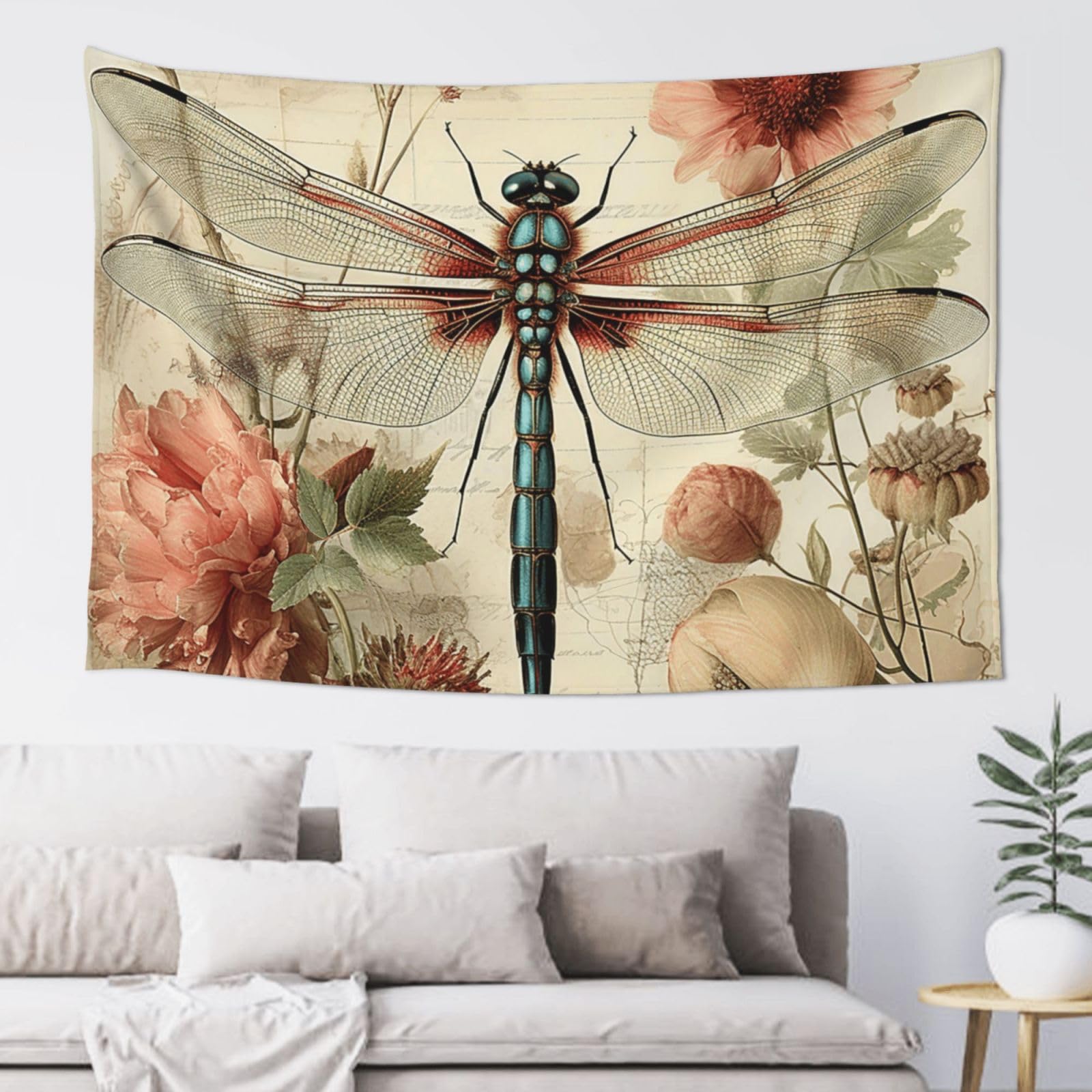 QLDETUPWLX Tapestry 152x102 cm Wall Hanging for Living Room Dragonfly Bee Tapestries Home Decor Soft Aesthetic Tapestries Hanging Decor Blanket Wall Tapestry for Bedroom Dorm Indoor Outdoor