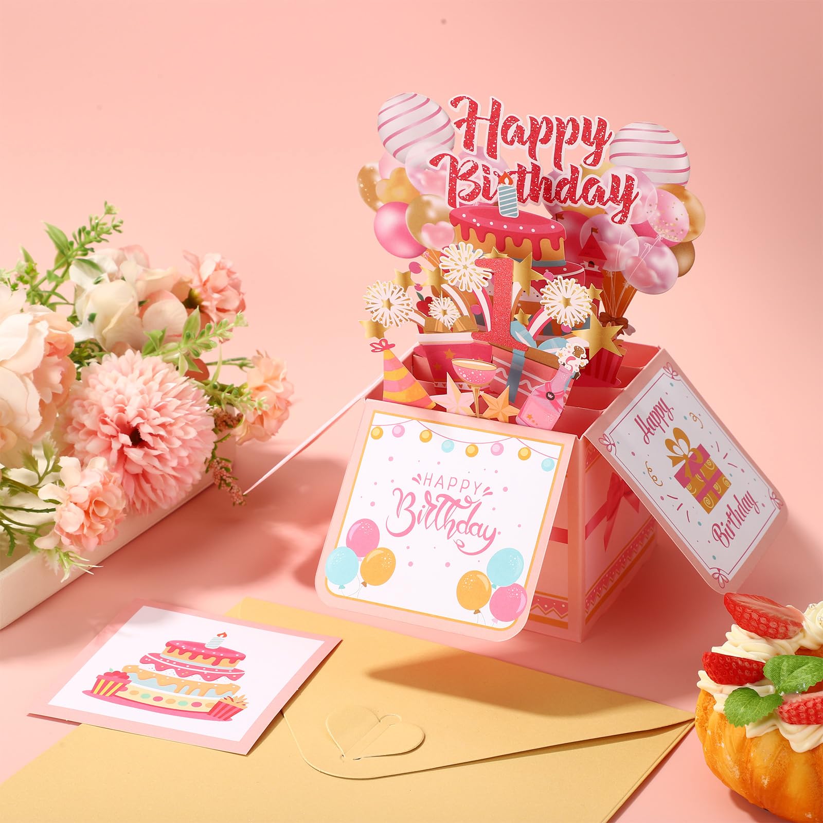 Biglietto Di Auguri Pop-Up 3D Musicale Per Figlia – Personalizzabile Con Busta – Regalo Creativo Per Compleanno Da Genitori - 2
