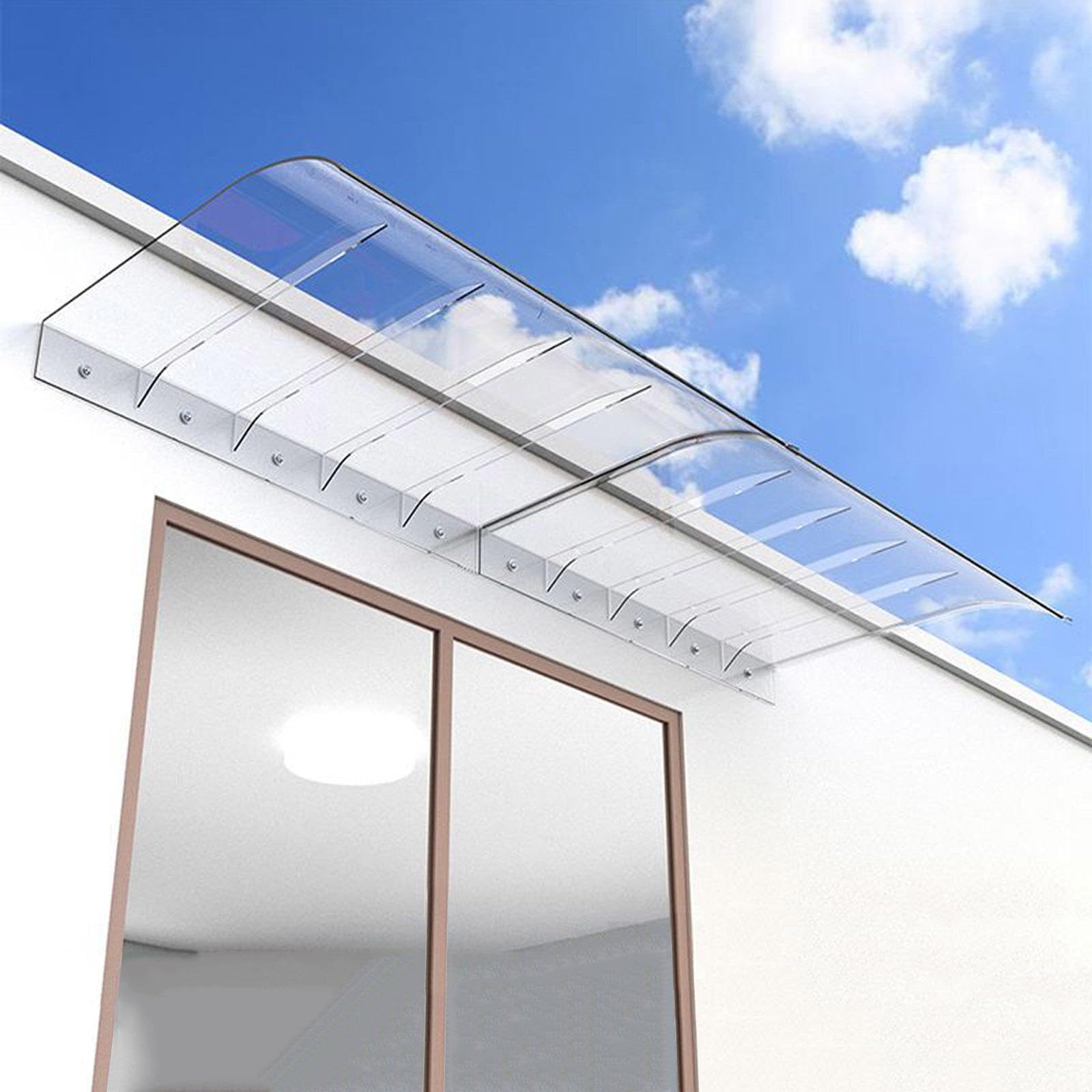 LWJSOCP Outdoor Canopy 40-150cm Window & Door Aw Modern Polycarbonate Sun Shade Rain Shelter for Porch & Patio C-50x170cm (20x67in) & Weather Resistant