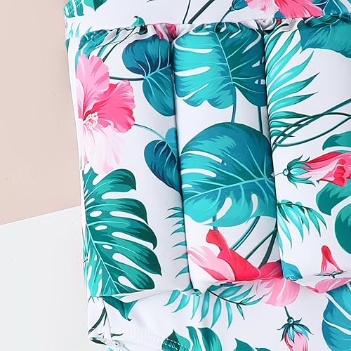 Kids Float Swimsuit Buoyancy Sticks for Baby Boys Girls One Piece Floating Swim Vest Training Aid Swimwear(Leaf,9-12 Months)