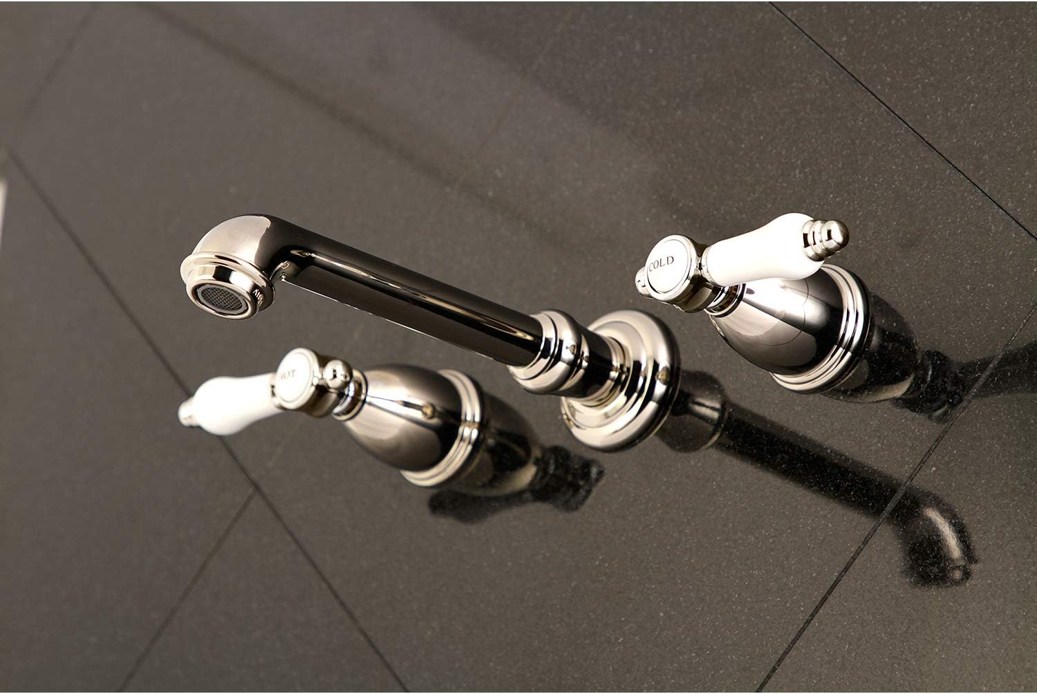 Kingston Brass KS7126BPL 8-Inch Center Wall Mount Bathroom Faucet, Polished Nickel