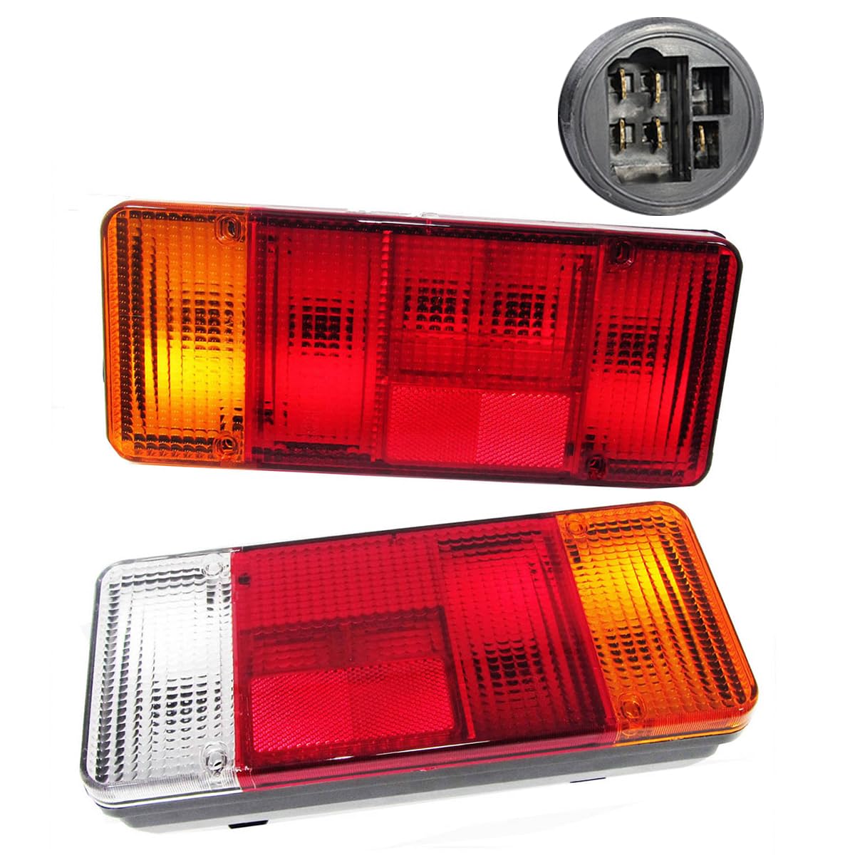 Lot de 2 Feux Arrière 12V 24V pour Camion Remorque Châssis Compatible avec Iveco Daily Tipper Peugeot Boxer Citroen Jumper Fiat Ducato Renault Master Nissan Cabstar Mascott 1991-2003