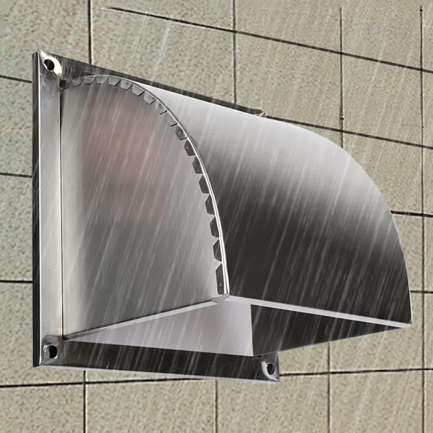 Grille d'aération extérieure carrée inox 16" pour stopper les refoulements de ventilation