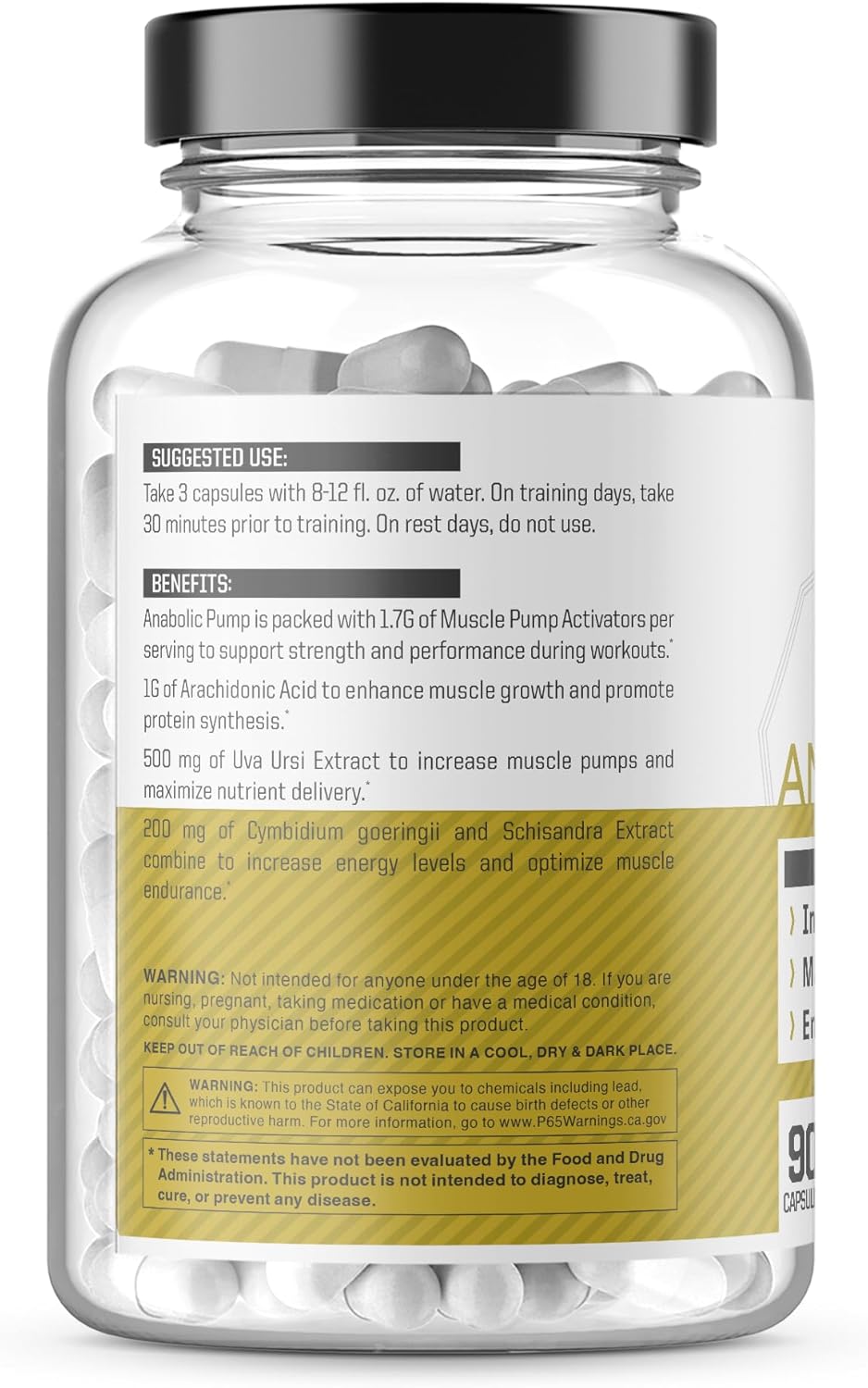 Anabolic Pump, Advanced Pump Formula, Increase Muscle Pumps*, Maximize Nutrient Delivery* (90 Capsules) - Image 2