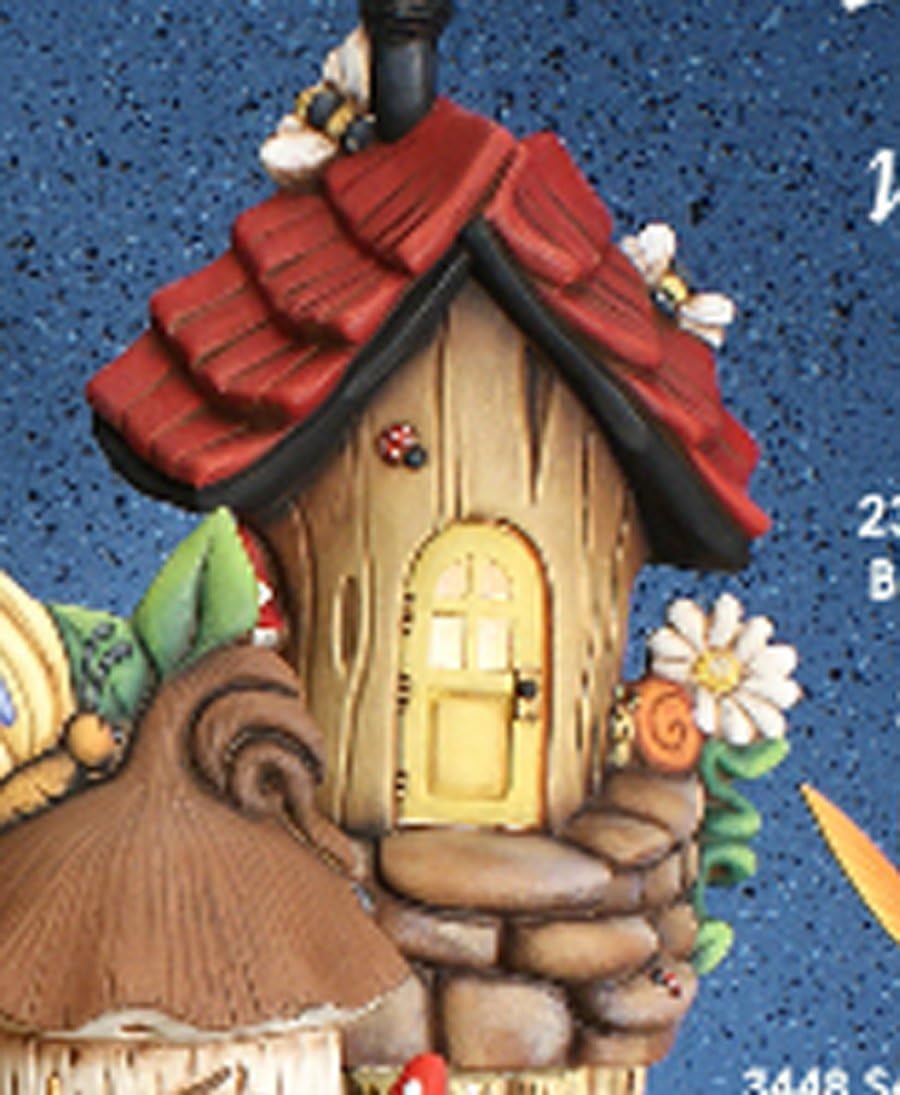 Bumble Bee Abode 9" x 6" Fairy House Ceramic Bisque, Ready to Paint